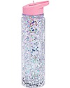 A Little Lovely Company Drink Bottle XL Glitter, 500 ml - Pink/Silver Glitter Thermos Bottles