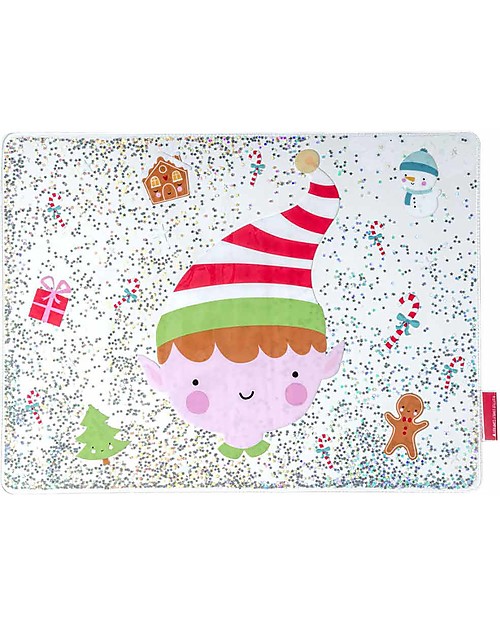 A Little Lovely Company Glittery Placemat, Christmas Elf Placemat