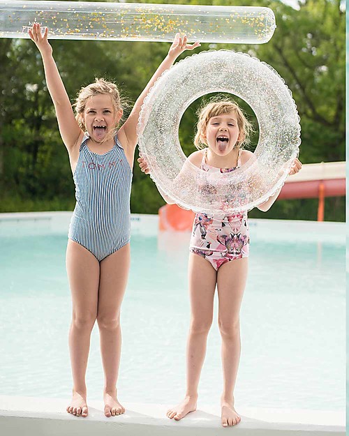 A Little Lovely Company Inflatable Swim Ring, Glitter Beach Toys