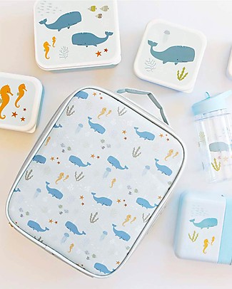 A Little Lovely Company Insulated Cool Bag - Ocean Lunch Boxes