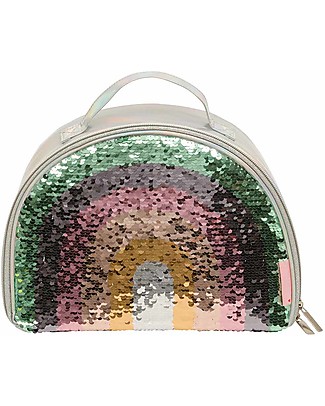 A Little Lovely Company Insulated Cool Bag, Rainbow Sequin - Grey Lunch Boxes