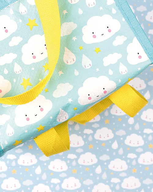 A Little Lovely Company Insulated Lunch Box, Cloud - Light Blue Kindergarten Backpacks