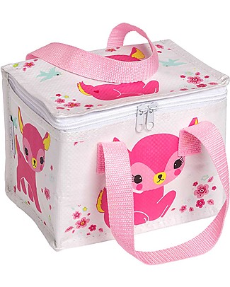 A Little Lovely Company Insulated Lunch Box, Deer - Pink Kindergarten Backpacks