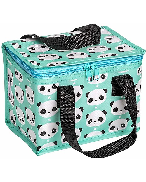 A Little Lovely Company Insulated Lunch Box, Panda - Mint Kindergarten Backpacks