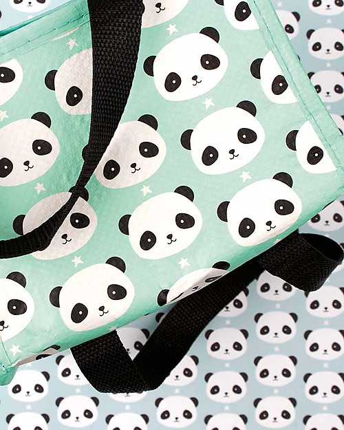 A Little Lovely Company Insulated Lunch Box, Panda - Mint Kindergarten Backpacks