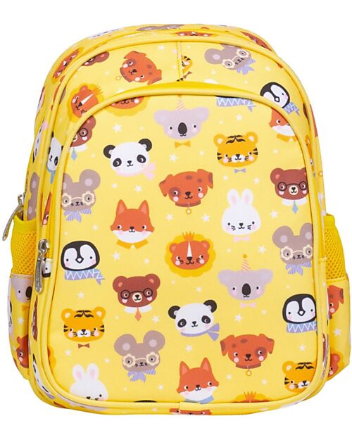 A Little Lovely Company Large Backpack with Thermal Pocket - Animal Friends - 27x32x19 cm - Keeps Food and Drinks Fresh! Kindergarten Backpacks