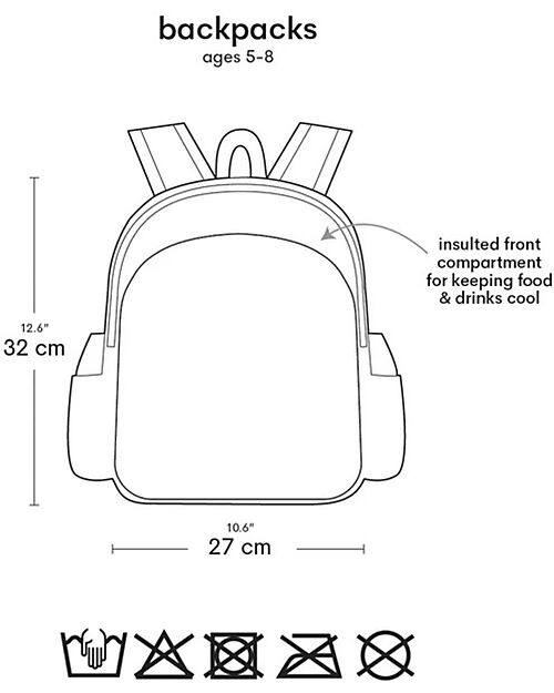 A Little Lovely Company Large Backpack with Thermal Pocket - Jungle - 27x32x19 cm - Keeps food and drinks fresh! Backpack