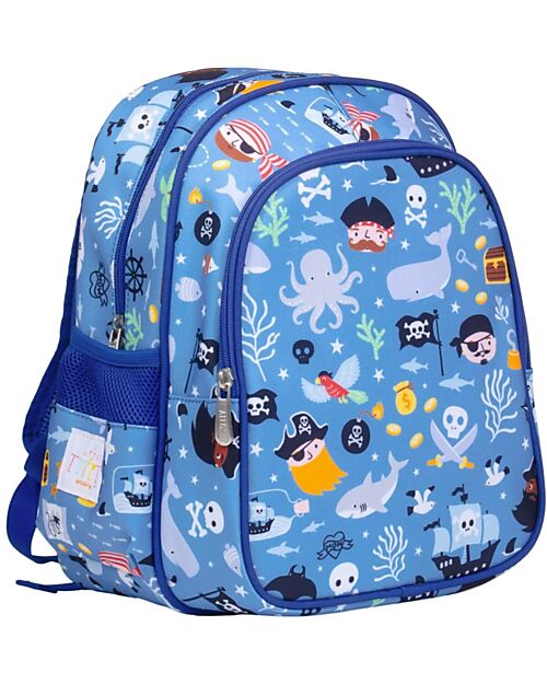 A Little Lovely Company Large Backpack with Thermal Pocket - Pirates - 27x32x19 cm - Keeps Food and Drinks Fresh! Kindergarten Backpacks