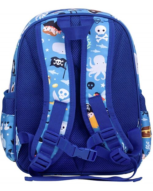 A Little Lovely Company Large Backpack with Thermal Pocket - Pirates - 27x32x19 cm - Keeps Food and Drinks Fresh! Kindergarten Backpacks