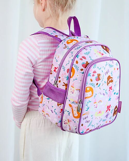 A Little Lovely Company Large Backpack with Thermal Pocket - Princesses - 27x32x19 cm - Keeps food and drinks fresh! Kindergarten Backpacks