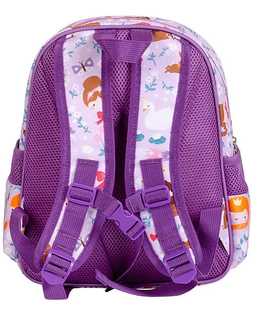 A Little Lovely Company Large Backpack with Thermal Pocket - Princesses - 27x32x19 cm - Keeps food and drinks fresh! Kindergarten Backpacks
