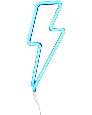 A Little Lovely Company LED Neon Light, Bolt - Blue Wall Lamps