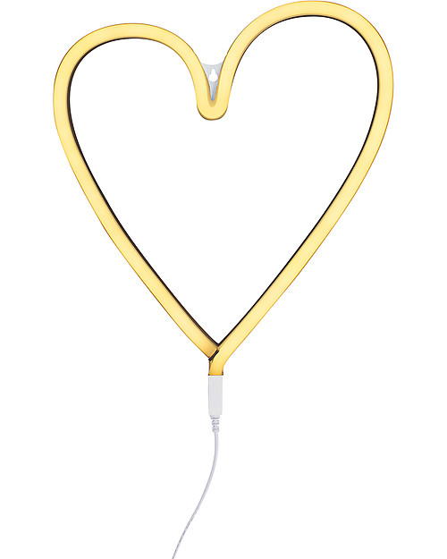 A Little Lovely Company LED Neon Light, Heart - Yellow Wall Lamps