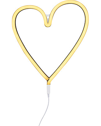 A Little Lovely Company LED Neon Light, Heart - Yellow Wall Lamps