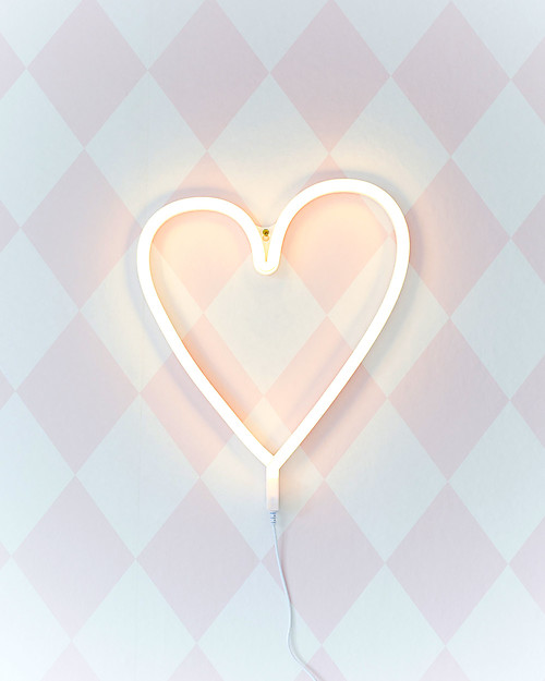 A Little Lovely Company LED Neon Light, Heart - Yellow Wall Lamps