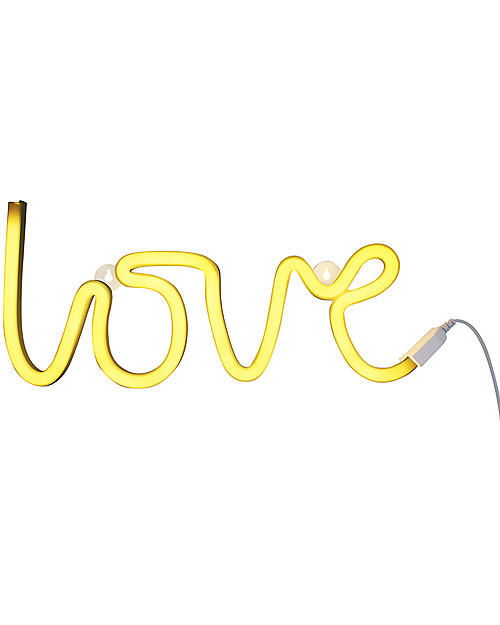 A Little Lovely Company LED Neon Light, Love - Yellow Wall Lamps