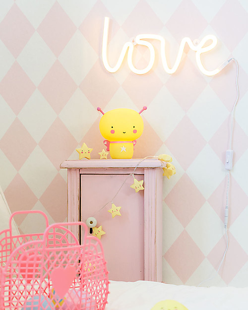 A Little Lovely Company LED Neon Light, Love - Yellow Wall Lamps