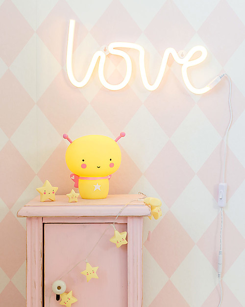 A Little Lovely Company LED Neon Light, Love - Yellow Wall Lamps