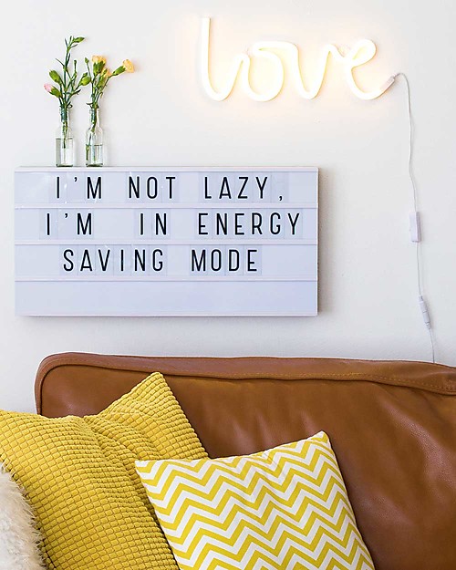 A Little Lovely Company LED Neon Light, Love - Yellow Wall Lamps
