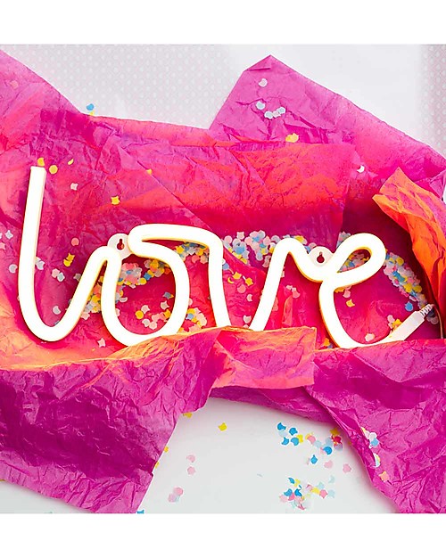 A Little Lovely Company LED Neon Light, Love - Yellow Wall Lamps