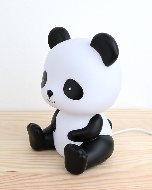 A Little Lovely Company LED Night Light, Panda - Black Bedside Lamps