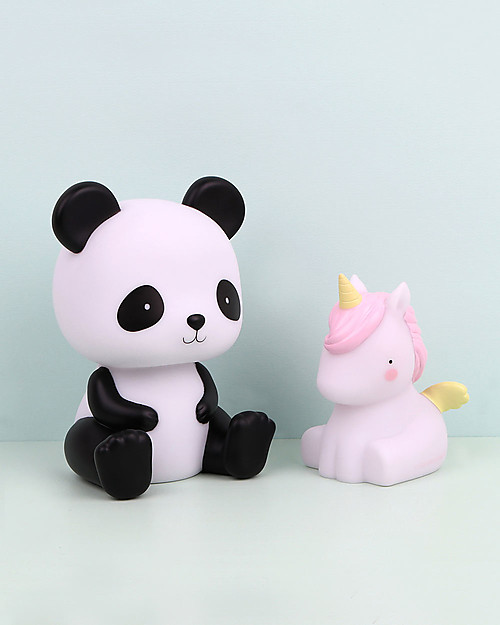 A Little Lovely Company LED Night Light, Panda - Black Bedside Lamps