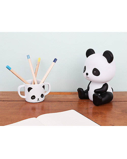 A Little Lovely Company LED Night Light, Panda - Black Bedside Lamps