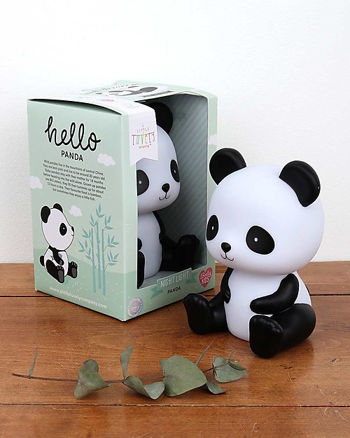 A Little Lovely Company LED Night Light, Panda - Black Bedside Lamps