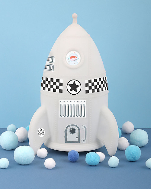 A Little Lovely Company LED Night Light, Rocket - With Stickers Bedside Lamps