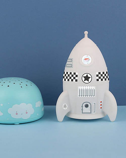 A Little Lovely Company LED Night Light, Rocket - With Stickers Bedside Lamps
