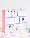 A Little Lovely Company Lightbox A4 with Adapter + 85 Letter, Pink Bedside Lamps