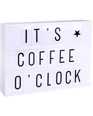 A Little Lovely Company Lightbox A4 with Adapter + 85 Letter, White - New Model! Wall Lamps