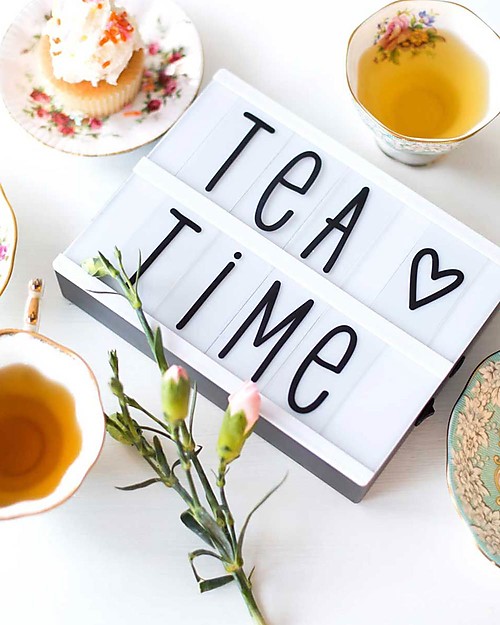 A Little Lovely Company Lightbox A5 with 124 Letter, Black Wall Lamps