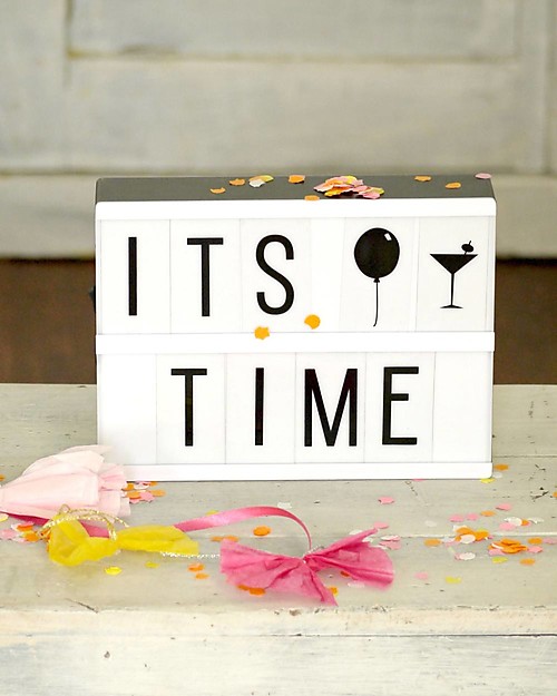 A Little Lovely Company Lightbox A5 with 124 Letter, Black Wall Lamps