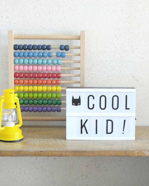 A Little Lovely Company Lightbox A5 with 124 Letter, Black Wall Lamps