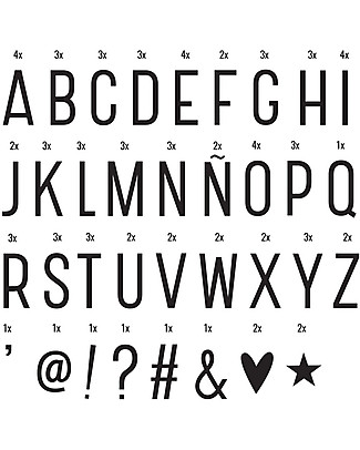 A Little Lovely Company Lightbox Letters & Symbols Set, Black Bedside Lamps