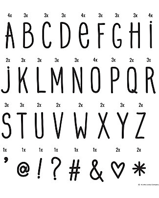 A Little Lovely Company Lightbox Letters & Symbols Set, Hand Drawn Bedside Lamps