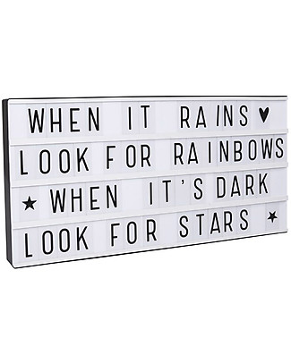 A Little Lovely Company Lightbox XL with Adapter + 124 Letter, Black Bedside Lamps