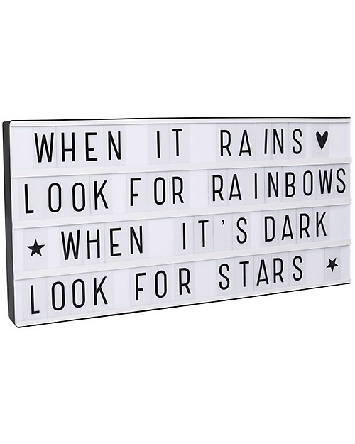 A Little Lovely Company Lightbox XL with Adapter + 124 Letter, Black Wall Lamps