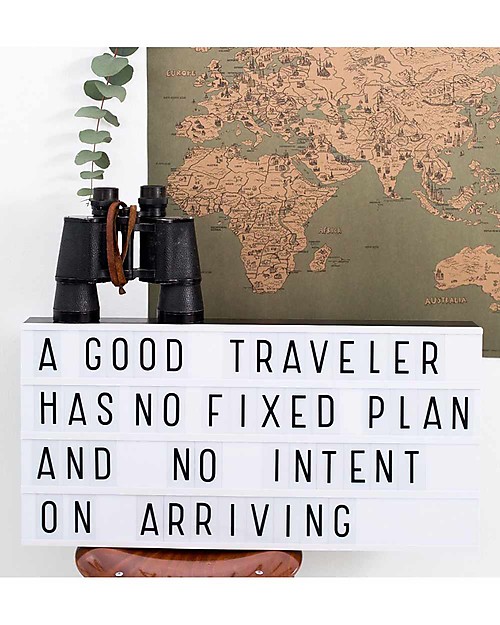 A Little Lovely Company Lightbox XL with Adapter + 124 Letter, Black Wall Lamps