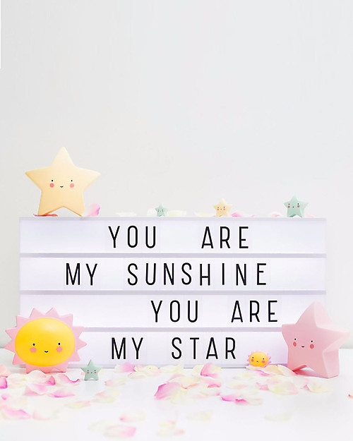 A Little Lovely Company Lightbox XL with Adapter + 124 Letter, Black Wall Lamps