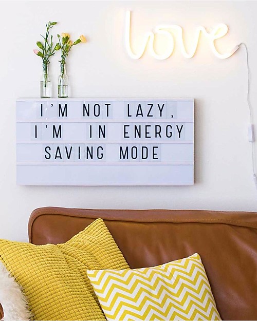 A Little Lovely Company Lightbox XL with Adapter + 124 Letter, Black Wall Lamps