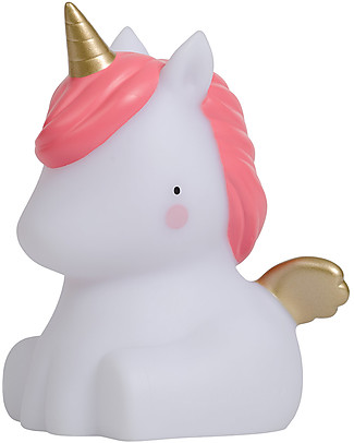 A Little Lovely Company Limited Edition - Little LED Light, Gold Unicorn - White and Pink Bedside Lamps