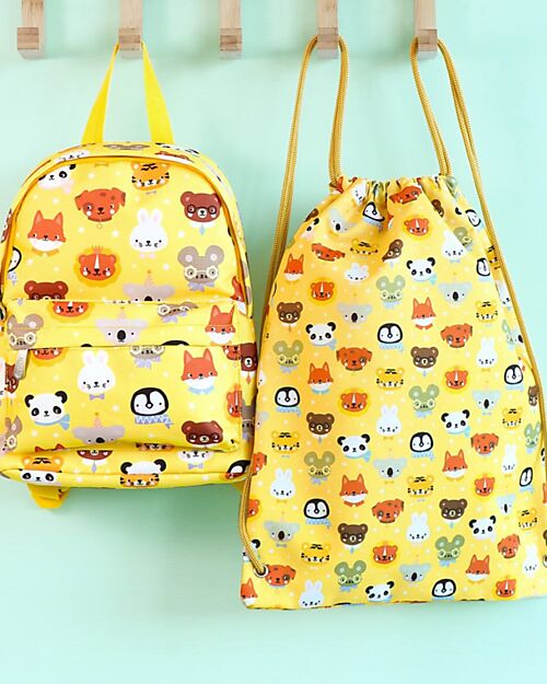 A Little Lovely Company Little Backpack Animal Friends - 23.5 x 30 x 10 Kindergarten Backpacks