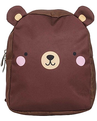 A Little Lovely Company Little Backpack, Bear, 21 x 26 x 10 cm - Brown Large Backpacks