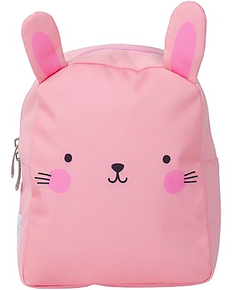 A Little Lovely Company Little Backpack, Bunny, 21 x 26 x 10 cm - Pink Large Backpacks