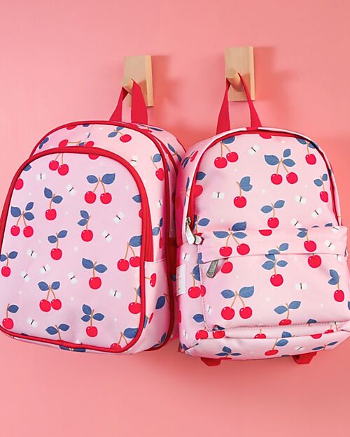 A Little Lovely Company Little Backpack Cherries - 23.5 x 30 x 10 Kindergarten Backpacks
