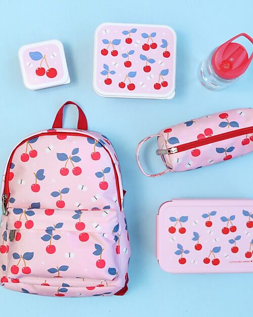A Little Lovely Company Little Backpack Cherries - 23.5 x 30 x 10 Kindergarten Backpacks