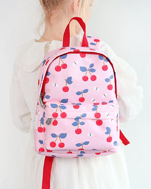 A Little Lovely Company Little Backpack Cherries - 23.5 x 30 x 10 Kindergarten Backpacks