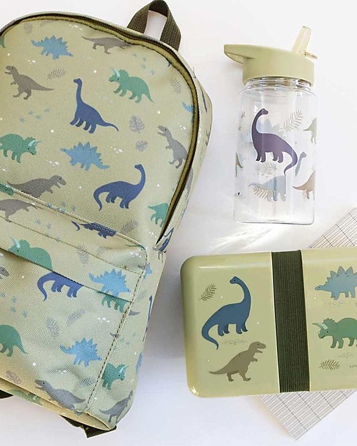 A Little Lovely Company Little Backpack Dinosaurs 22x30x10 cm - Green Kindergarten Backpacks